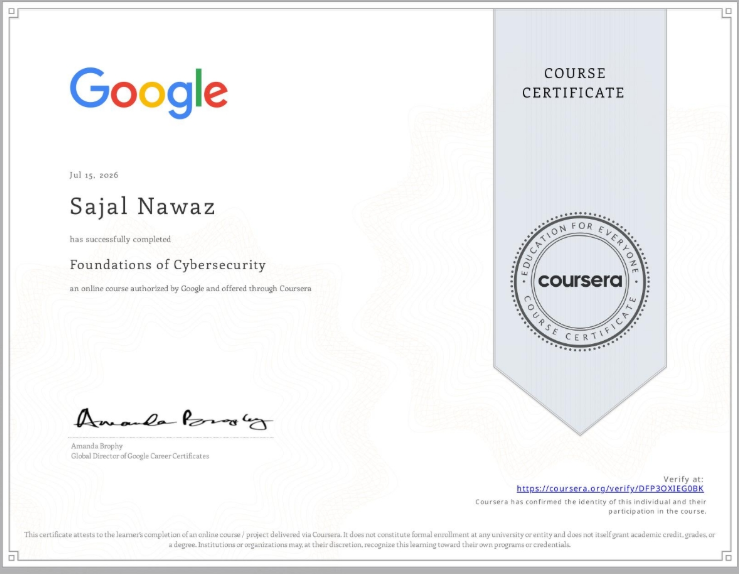 Google Foundations of Cybersecurity
